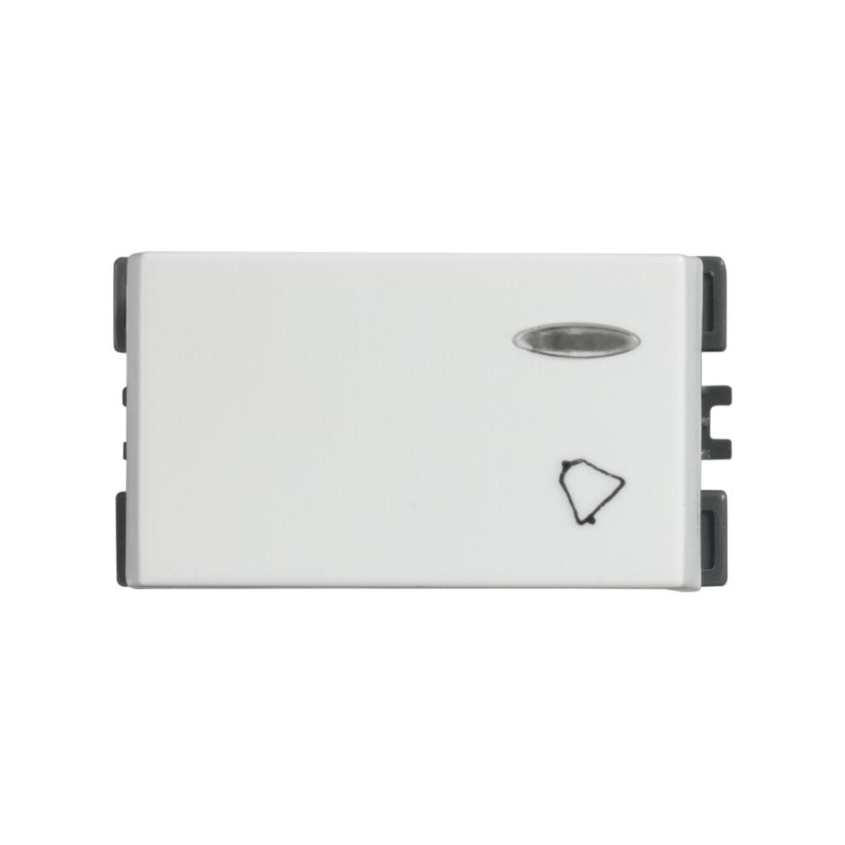 Pulsador de campana con visor 10a 127v blanco Simon 25 plus
