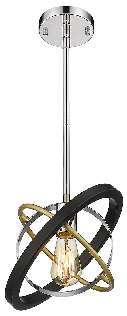 Lámpara colgante Atomo Tecnohome cromo negro y dorado