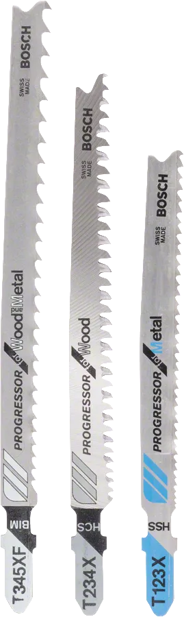 Set de hojas de sierras de calar Bosch Progressor para madera y metal 3 piezas