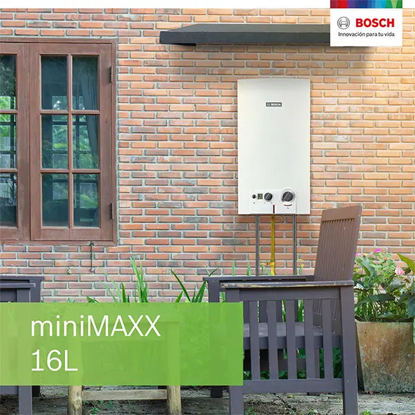 Calentador de gas instantáneo Bosch Minimaxx 16lt/min 3 servicios