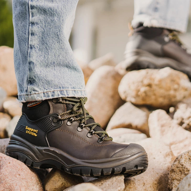 Botas industrial borceguí para hombre cafe Berrendo 703