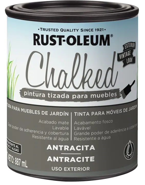 Pintura tizada para exteriores color antracita 887ml Rust Oleum