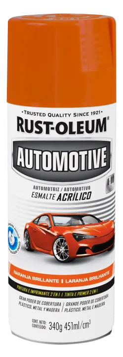 Esmalte acrílico automotive naranja brillante 340gr Rust Oleum