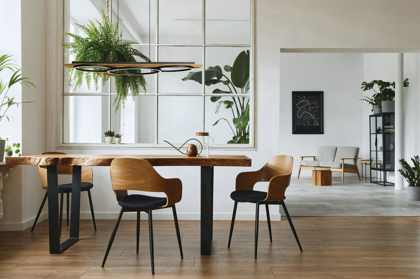 Lampara colgante Eglo Boyal cafe rustico con led regulable