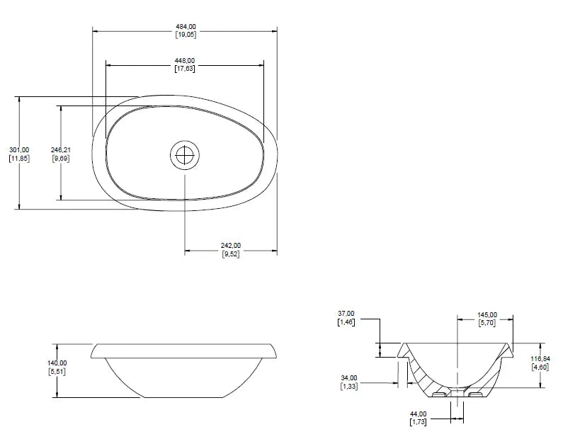 Lavabo de sobreponer Elipsis Helvex