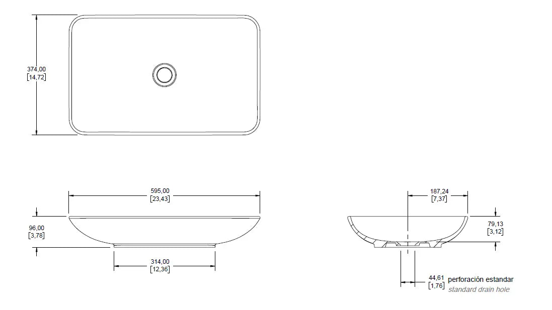 Lavabo de sobreponer Sira Helvex blanco