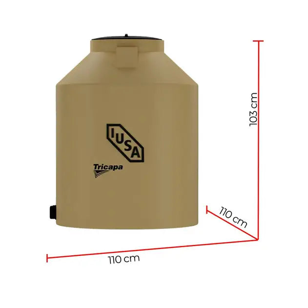 Tinaco tricapa IUSA beige de 750 litros con accesorios