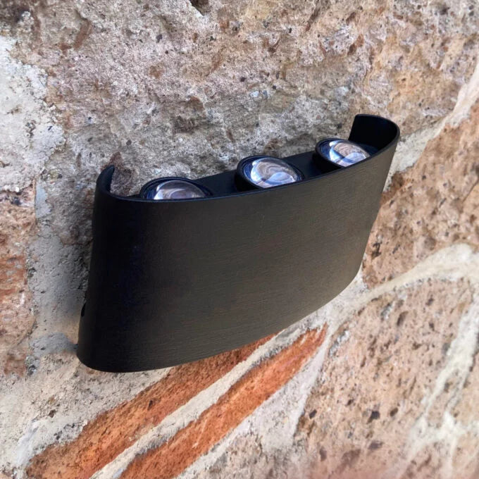 Arbotante Jach rectangular led 6w efecto especial luz cálida negro