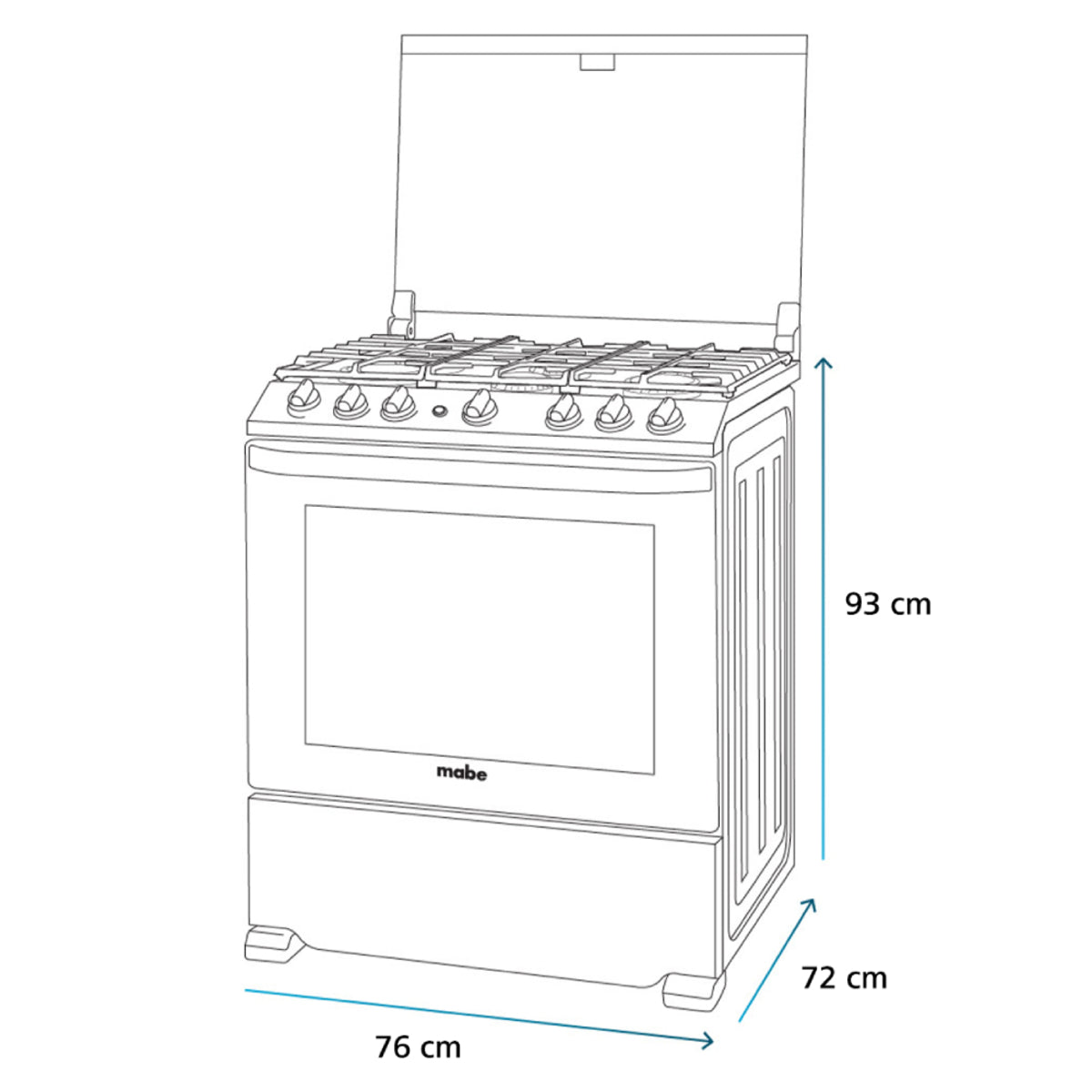 Estufa de piso MABE Black Slate de 76 cm