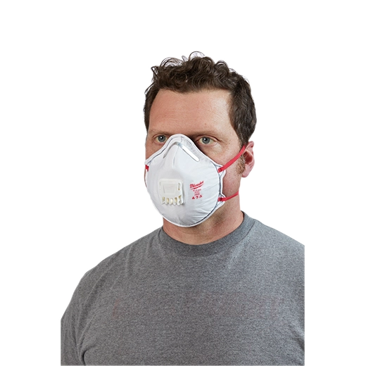 Mascarilla Milwaukee N95 con válvula y empaquetadura 3 unidades