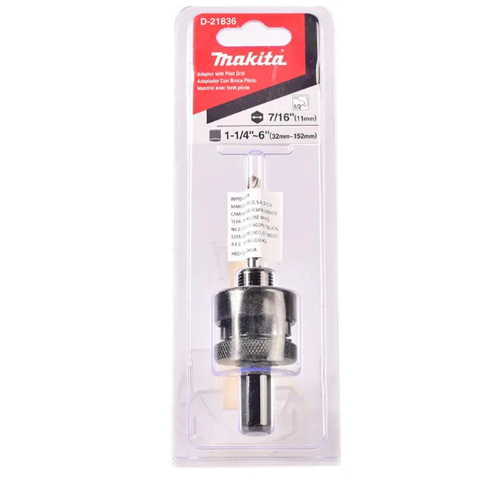 Adaptador hex Makita para brocas sierras de 1-1/4" a 6"