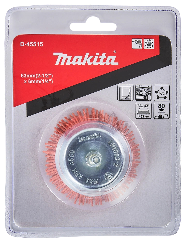Copa ondulada de nylon grano 80 Makita D-45515 para uso con taladro
