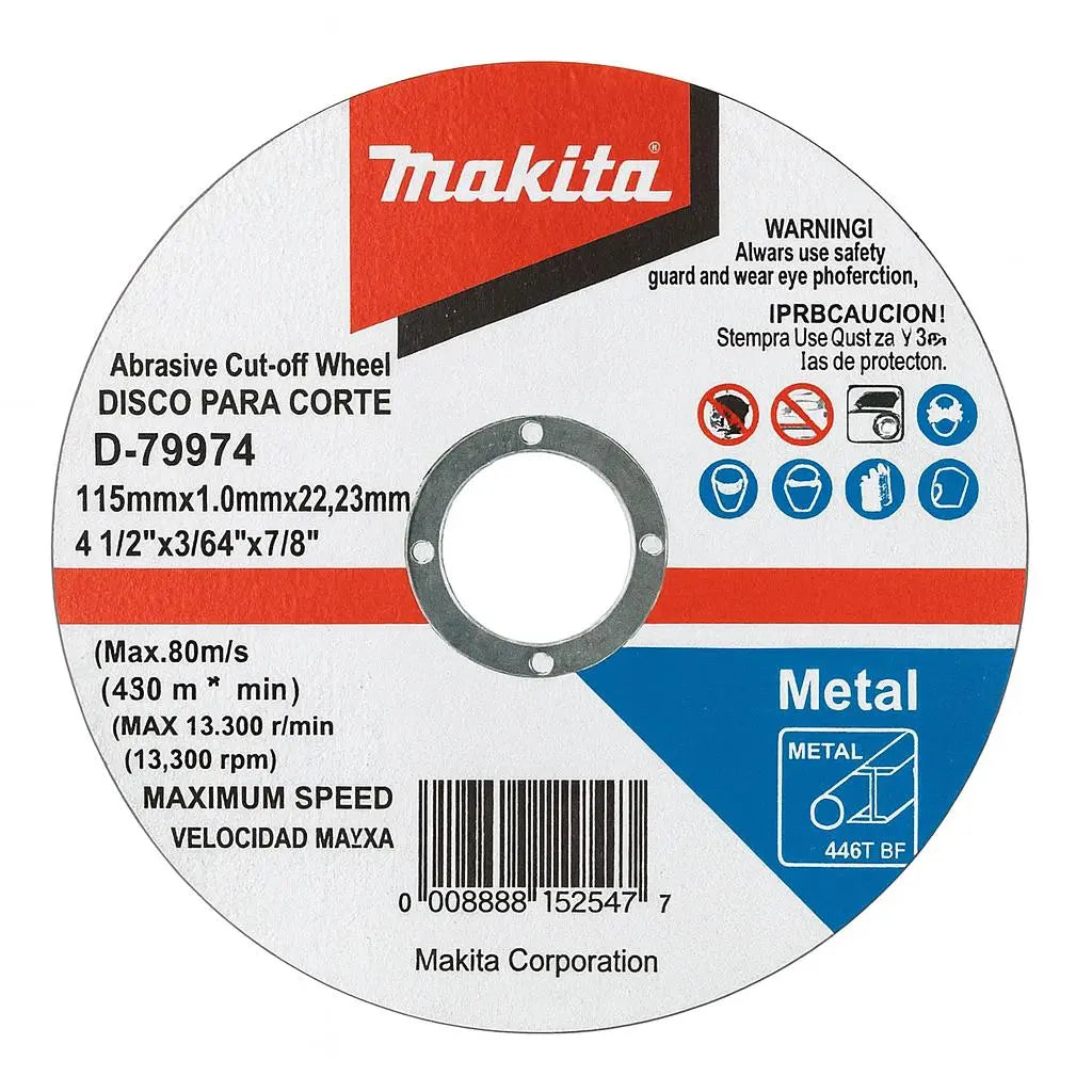 Disco de corte para metal de 4 1/2" Makita D-79974