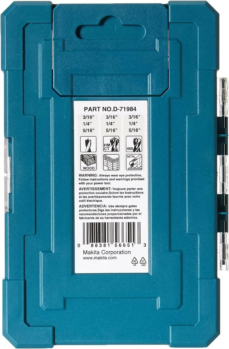 Kit de Rotomartillo Makita HP1630 de 710W y juego de brocas