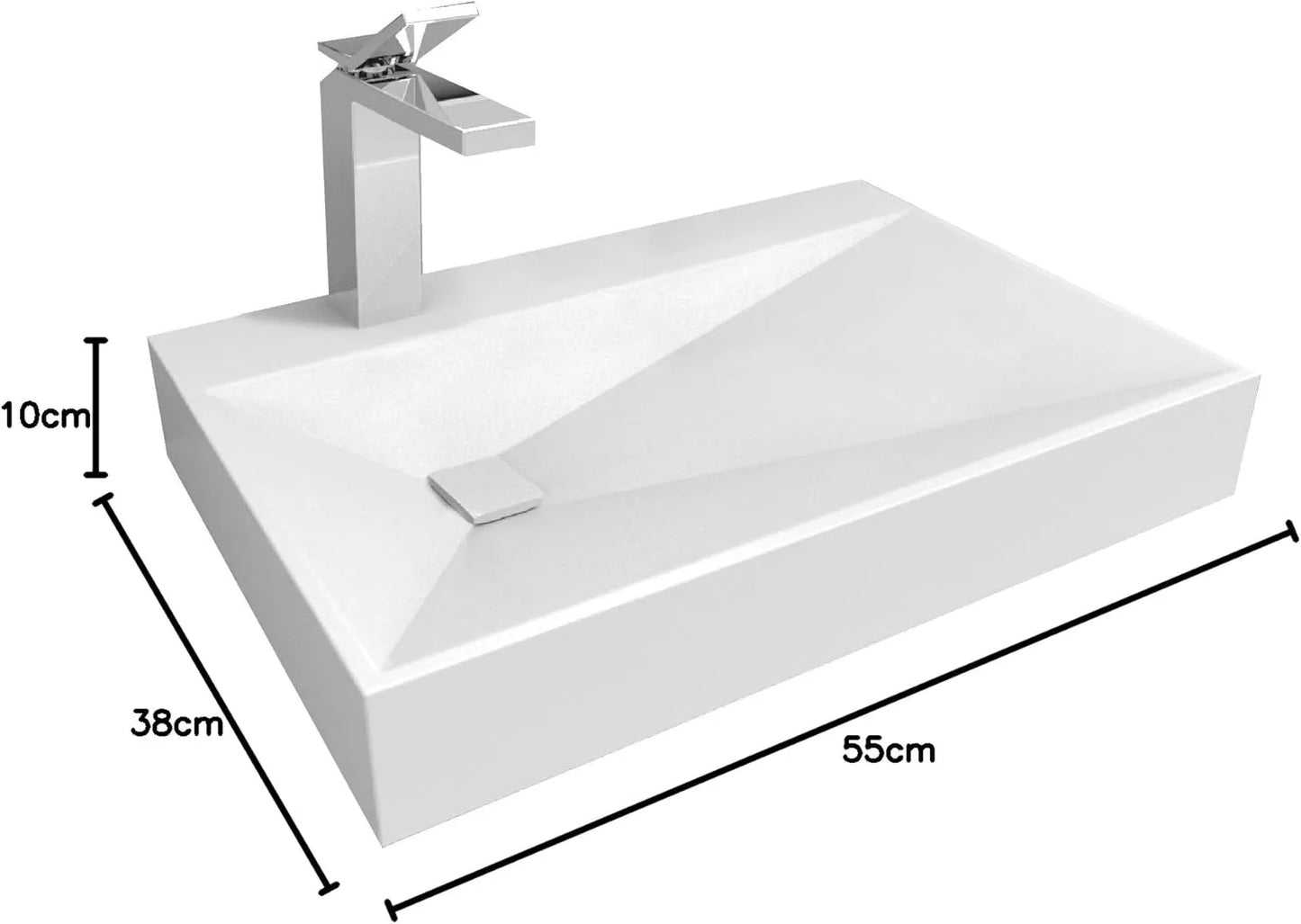 Lavabo Quadro izquierdo de sobreponer Urrea