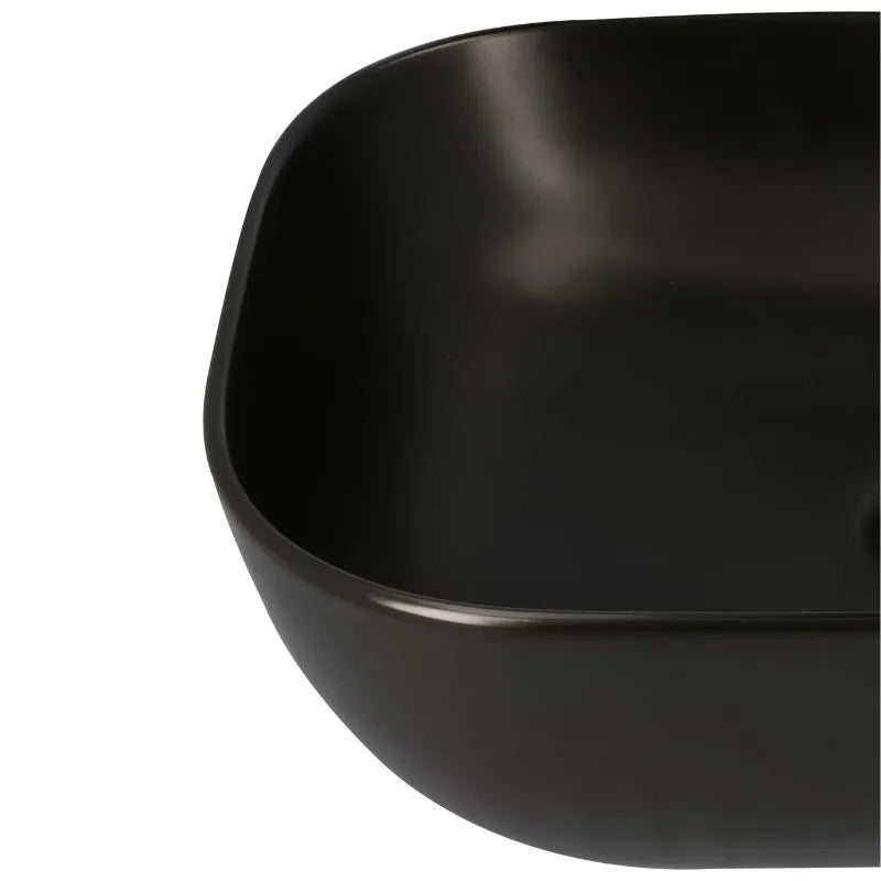 Lavabo de sobreponer Serra rectangular negro mate Urrea