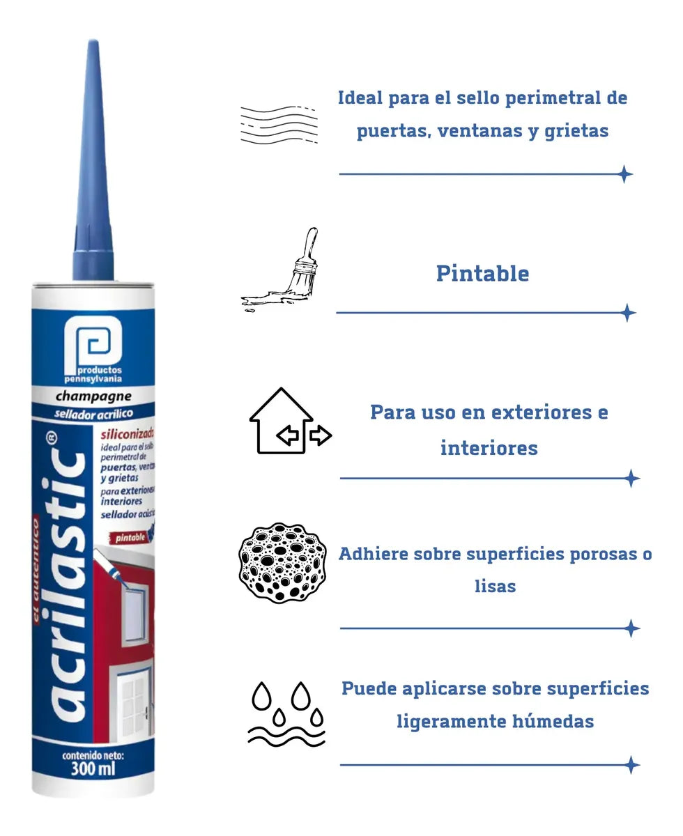 Sellador Pennsylvania Acrilastic Champagne 300 ml