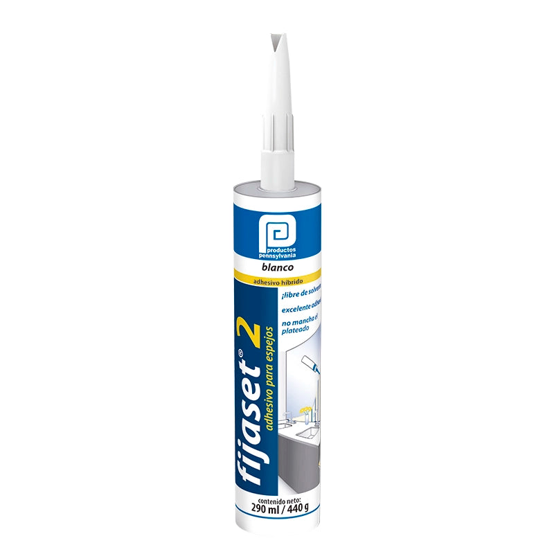 Silicón Pennsylvania Fijaset 2 para espejos blanco 290ml