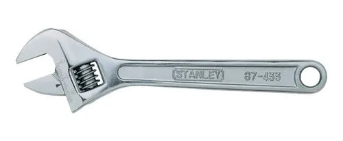 Llave ajustable Stanley cromada de 10" con escala métrica y pulgadas