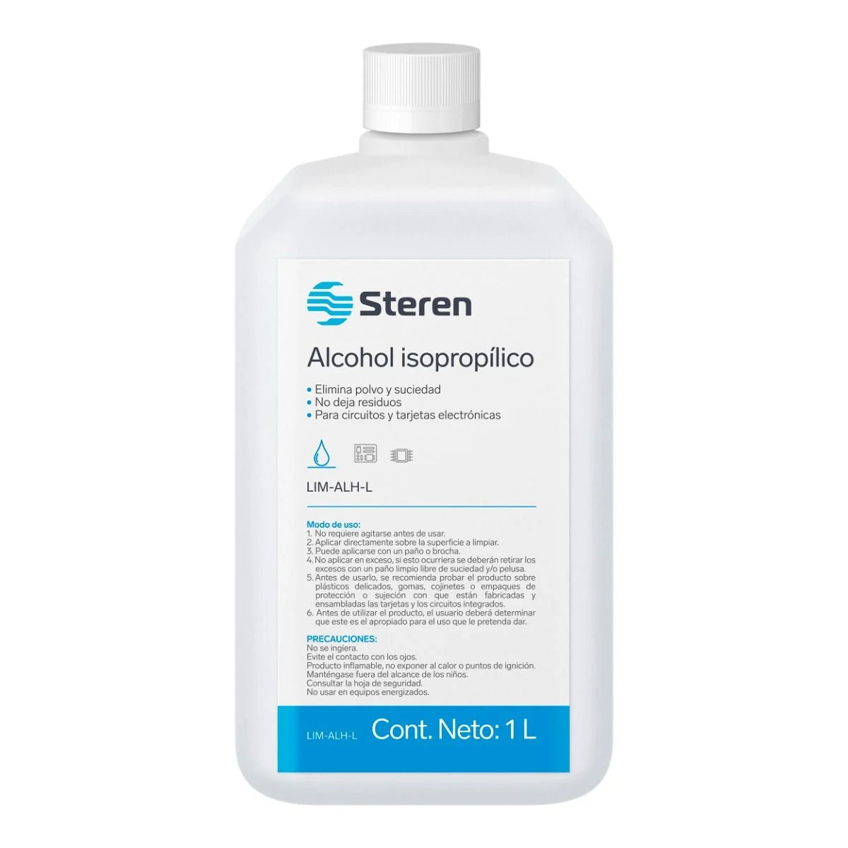 Alcohol isopropílico limpiador de circuitos de 1 litro Steren