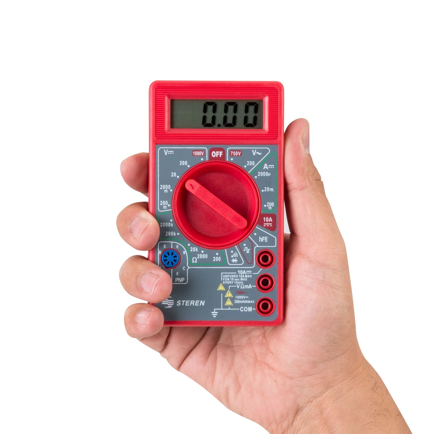 Multímetro compacto básico rojo Steren