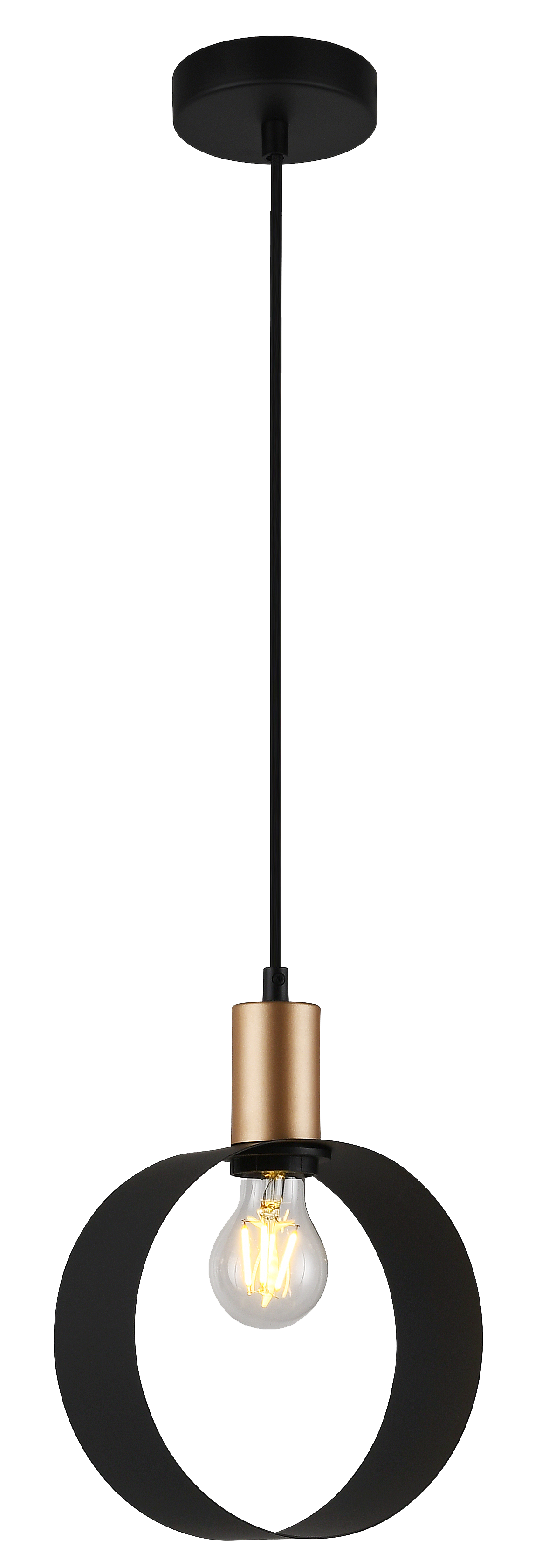 Lampara colgante Olympia Tecnohome negro y dorado