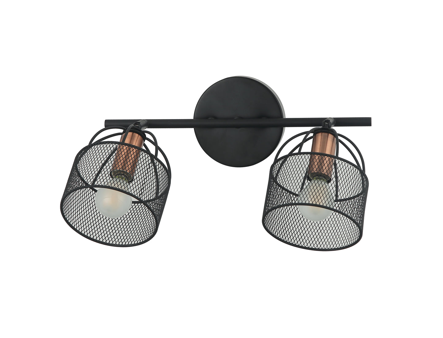 Luminaria de pared Larosa negro y cobre Tecnohome luz cálida 3000k