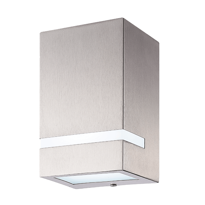 Luminario led Lyra I Trishman acero para exterior a muro