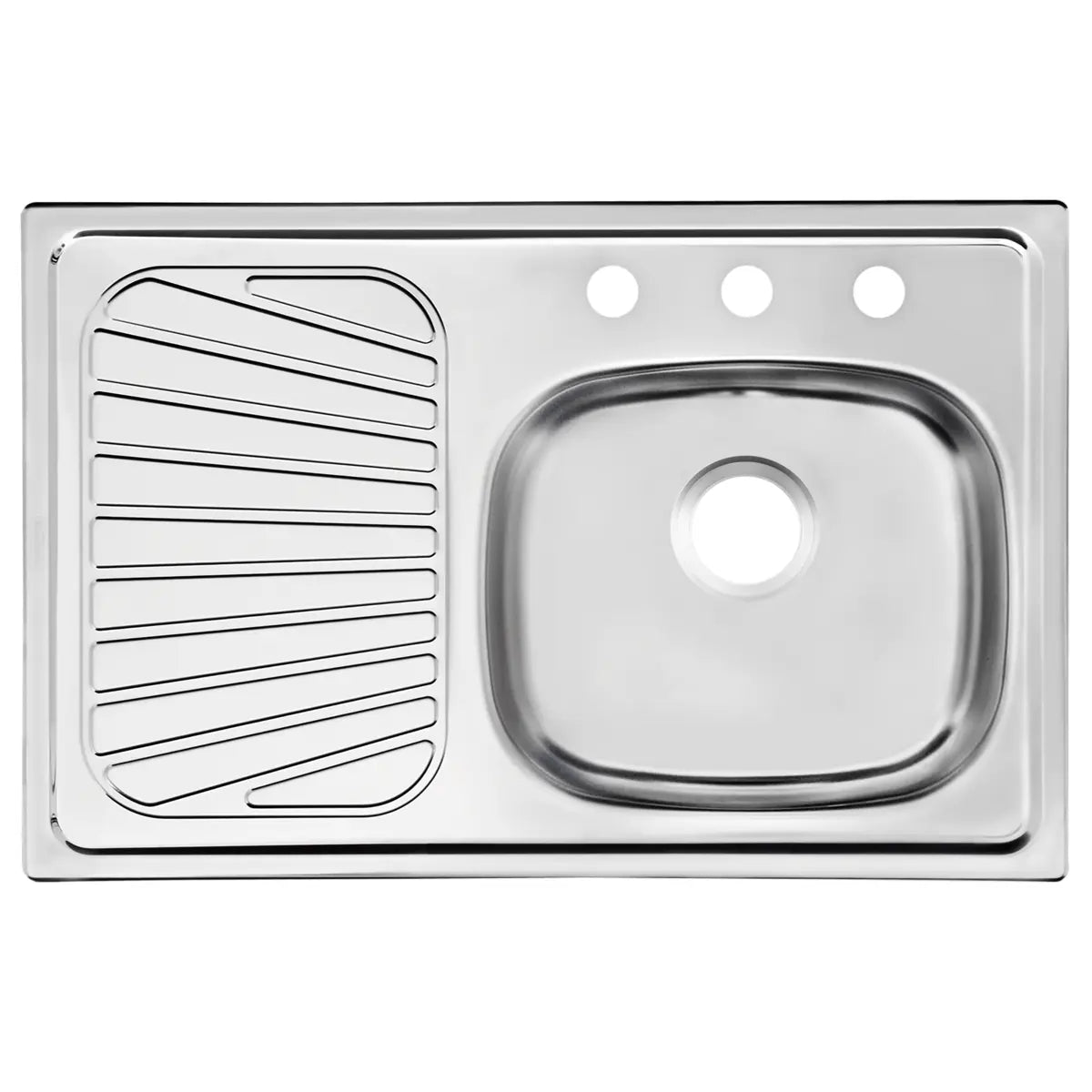 Fregadero de empotrar Tramontina en acero inoxidable 80 x 52 cm