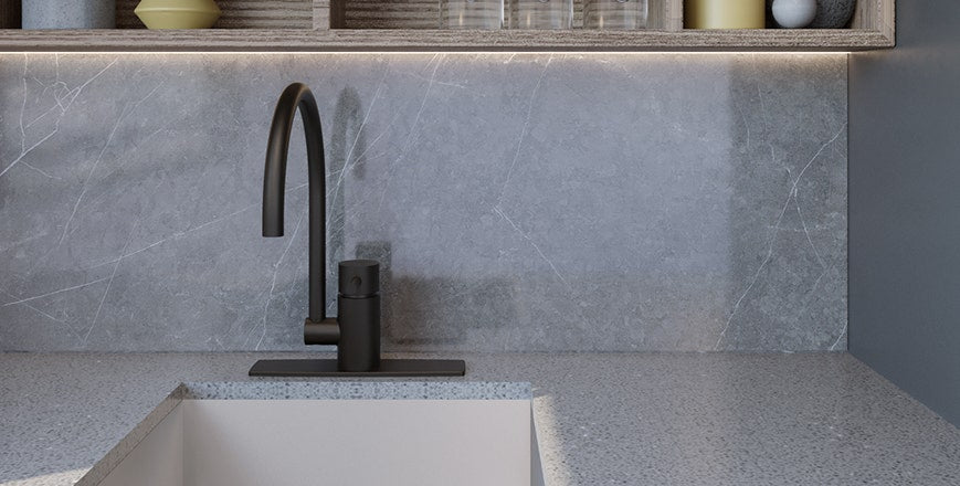 Monomando para fregadero elite acabado ebano Helvex