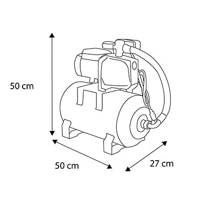 Hidroneumático jet de 0.7hp 127v 20lt Pedrollo