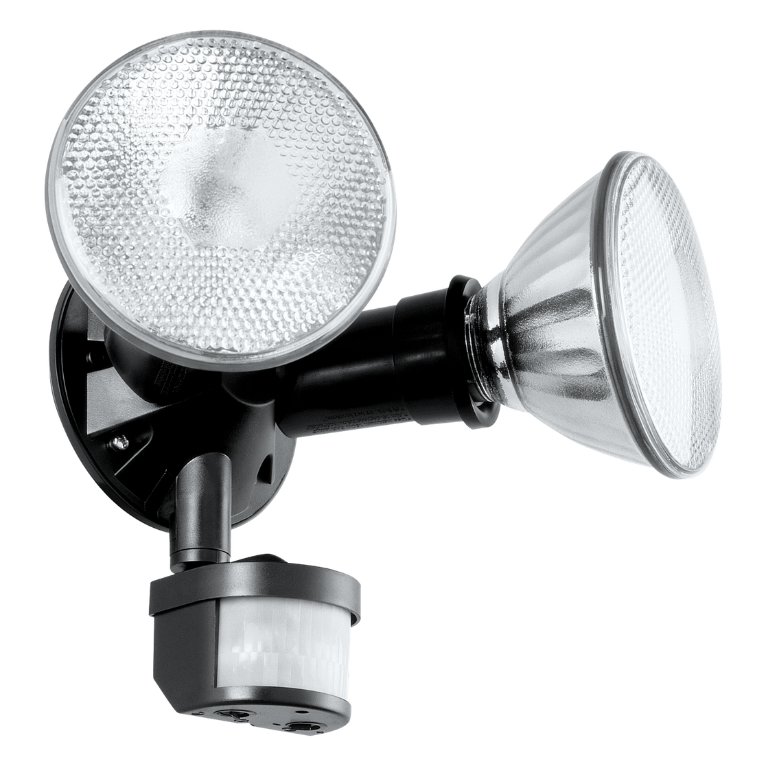 Luminario porta-spot doble con sensor de movimiento negro 120w