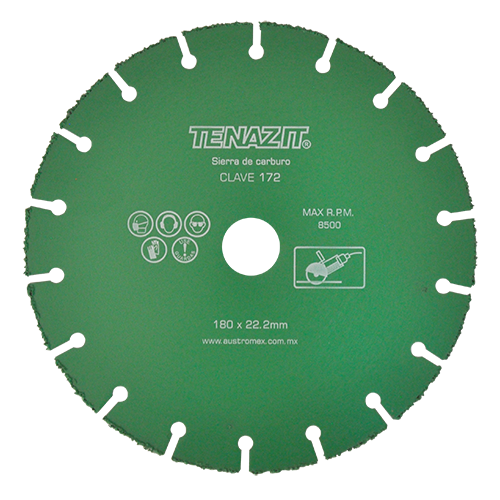 Sierra de carburo de tungsteno para corte de madera 7-7/8'' Austromex