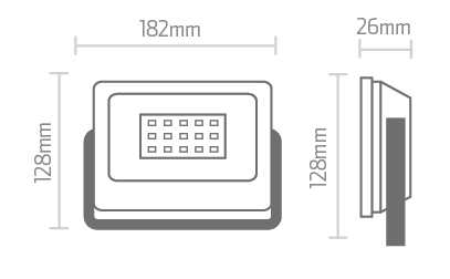 Reflector slim para exterior 20w 3000k Ipsa