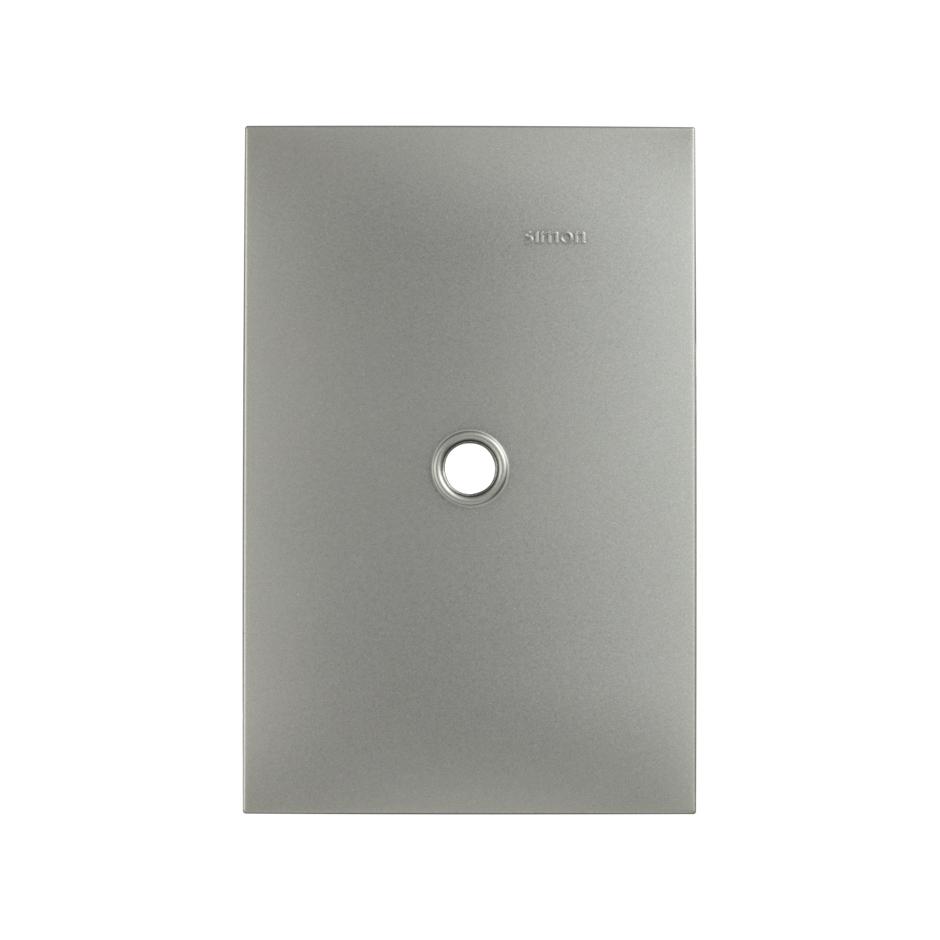 Placa salida de cable sin chasis aluminio mate Simon 25 plus