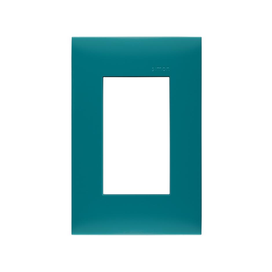 Placa de 3 módulos sin chasis verde aqua Simon 25 plus