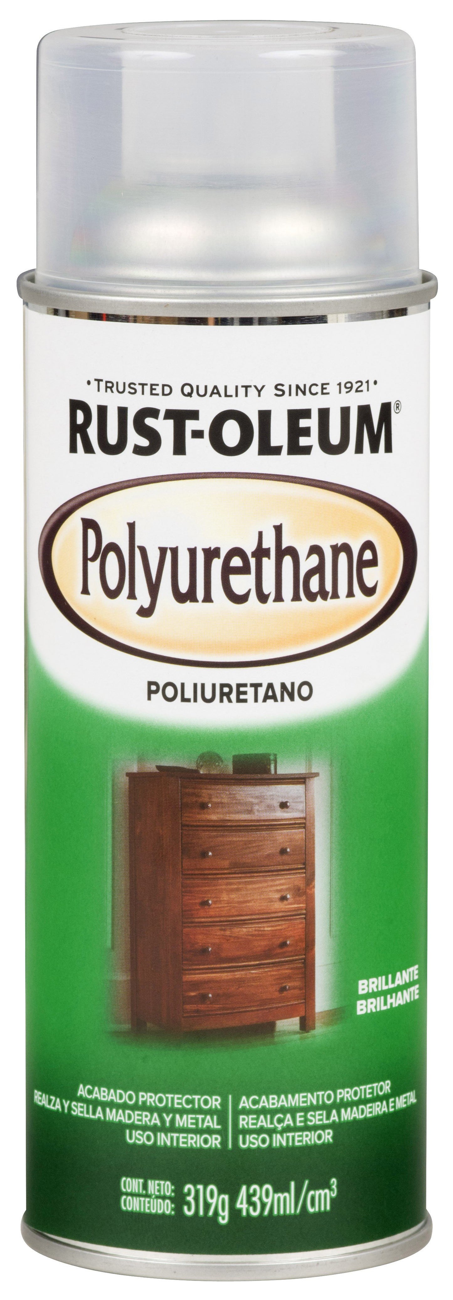 Poliuretano para interior en aerosol Rust Oleum transparente brillante