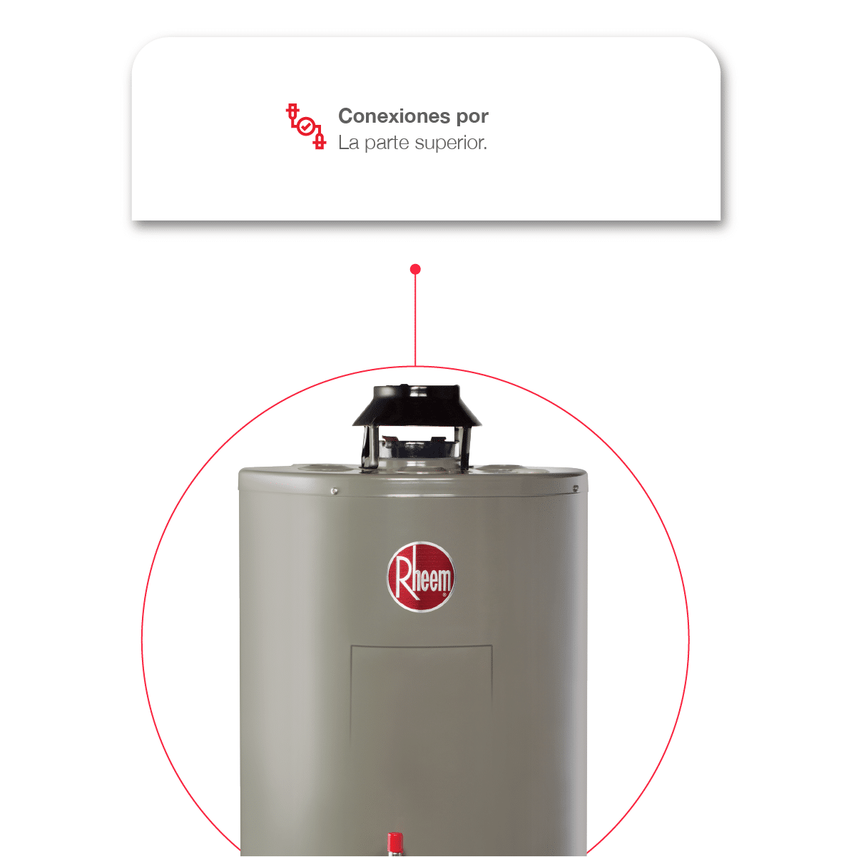 Calentador de deposito todo terreno gas LP Rheem de 48L para 2 servicios