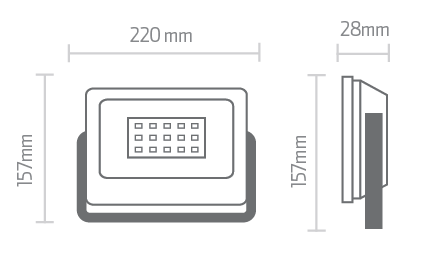 Reflector slim para exterior 30w 3000k Ipsa
