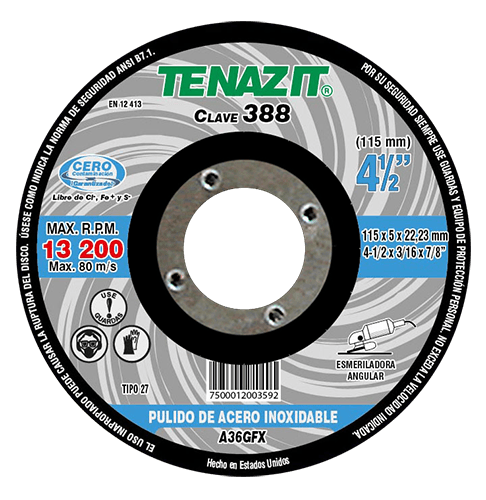 Disco con centro deprimido para pulido de acero inoxidable - GRUPODONPEDRO