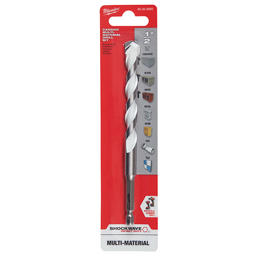Broca de carburo multiples usos shockwave de 1/2'' Milwaukee