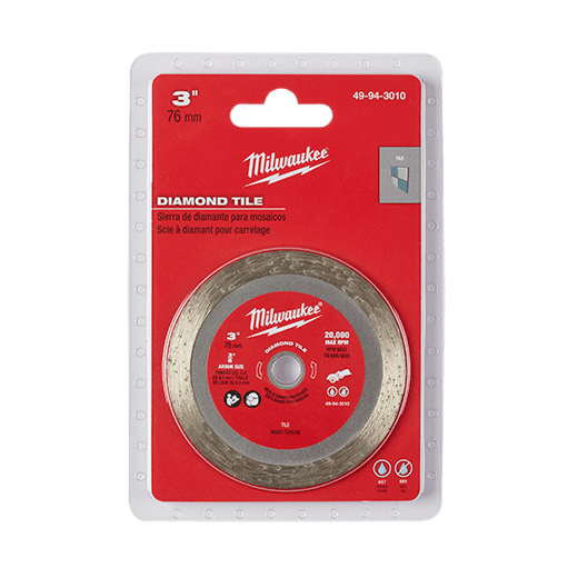 HOJA DE DIAMANTE PARA AZULEJOS DE 3'' MILWAUKEE - GRUPODONPEDRO
