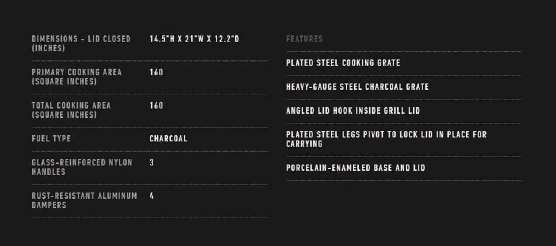 ASADOR PORTATIL DE CARBON GO ANYWHERE NEGRO - GRUPODONPEDRO