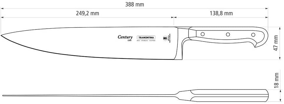 CUCHILLO PARA CHEF 10'' TRAMONTINA - GRUPODONPEDRO