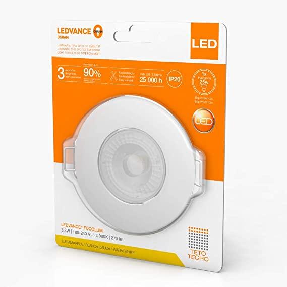 EMPOTRADO TIPO SPOT FOCOLUM 3.3W - 3000K - GRUPODONPEDRO