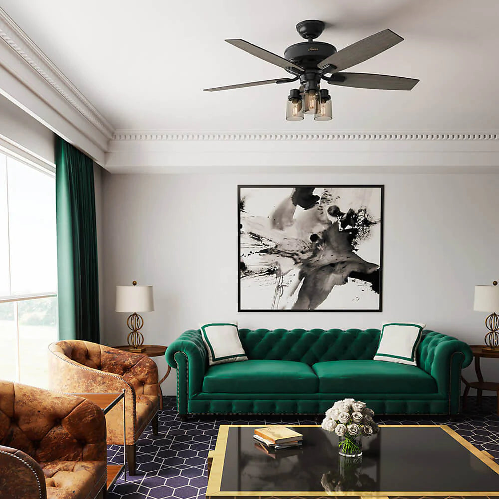 Ventilador de techo bennett negro mate con aspas reversibles de 52'' Hunter
