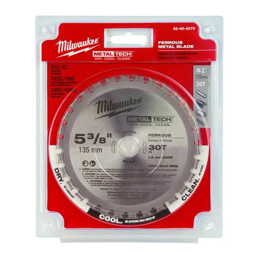 Hoja de sierra circular para corte de acero inoxidable y metal de 5-3/8'' Milwaukee