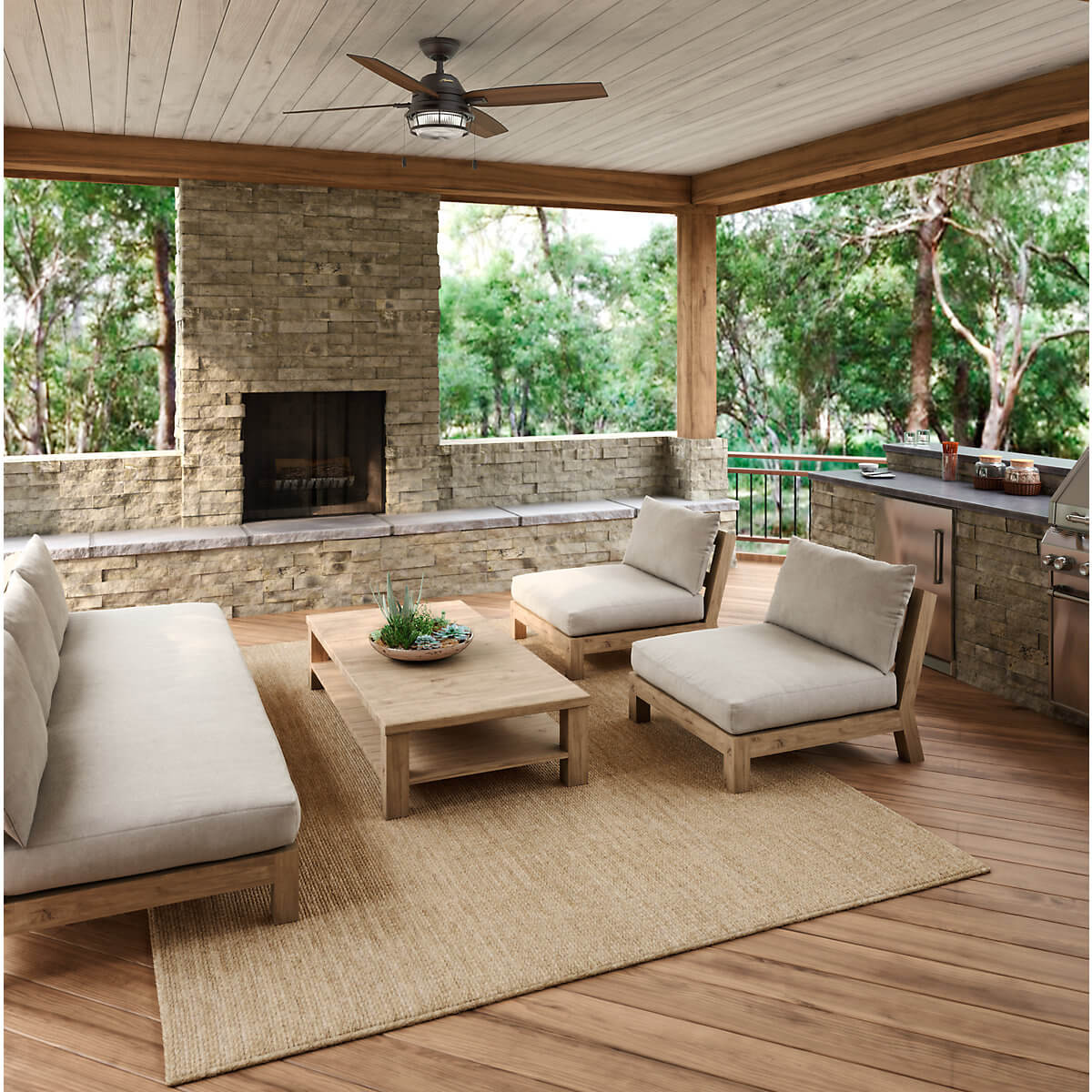 Ventilador para exteriores ocala bronce de aspas reversibles de 52'' Hunter