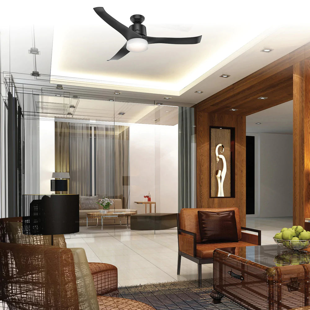 Ventilador de techo symphony negro mate con wifi de 54'' Hunter