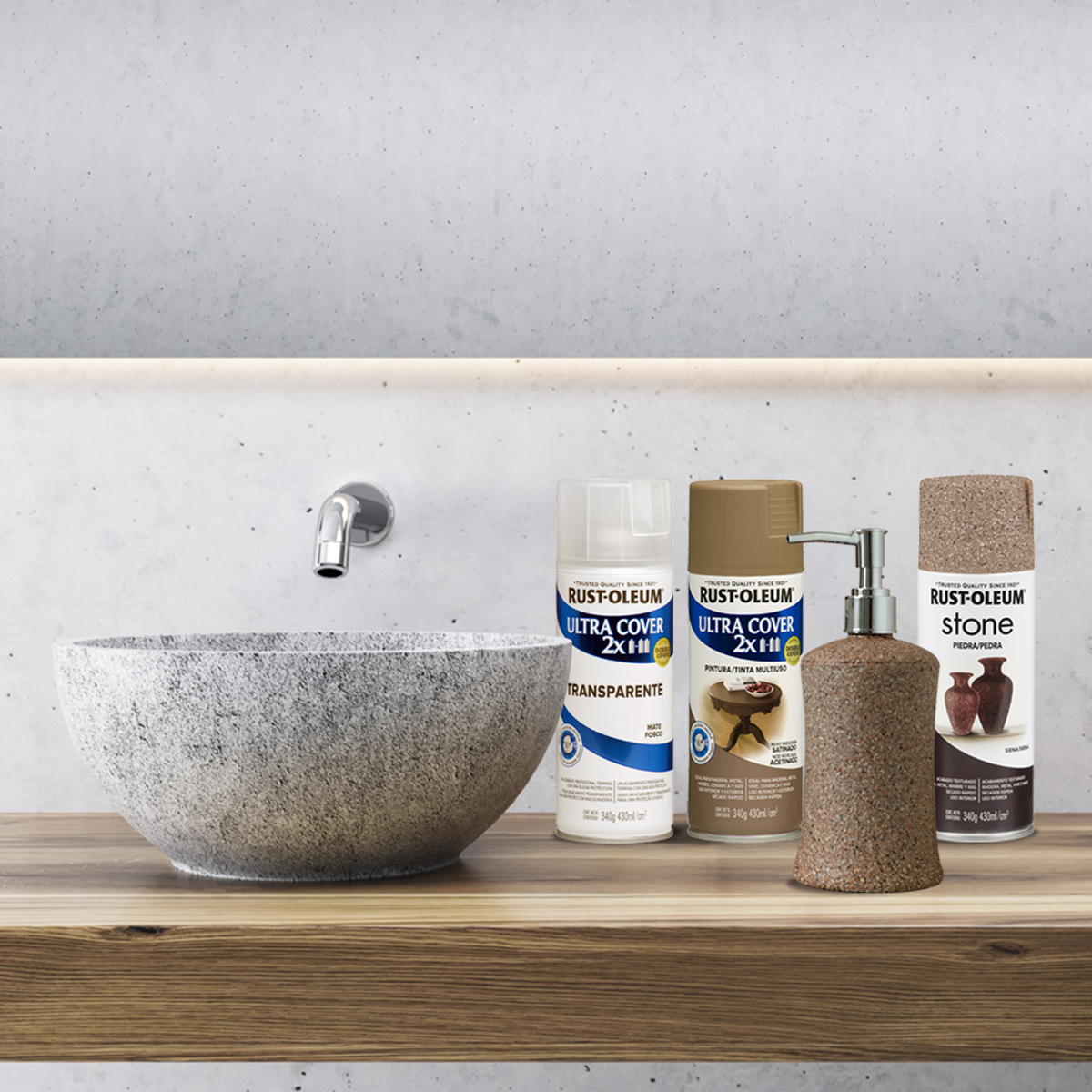 Pintura en aerosol decorativa texturizado piedra - siena